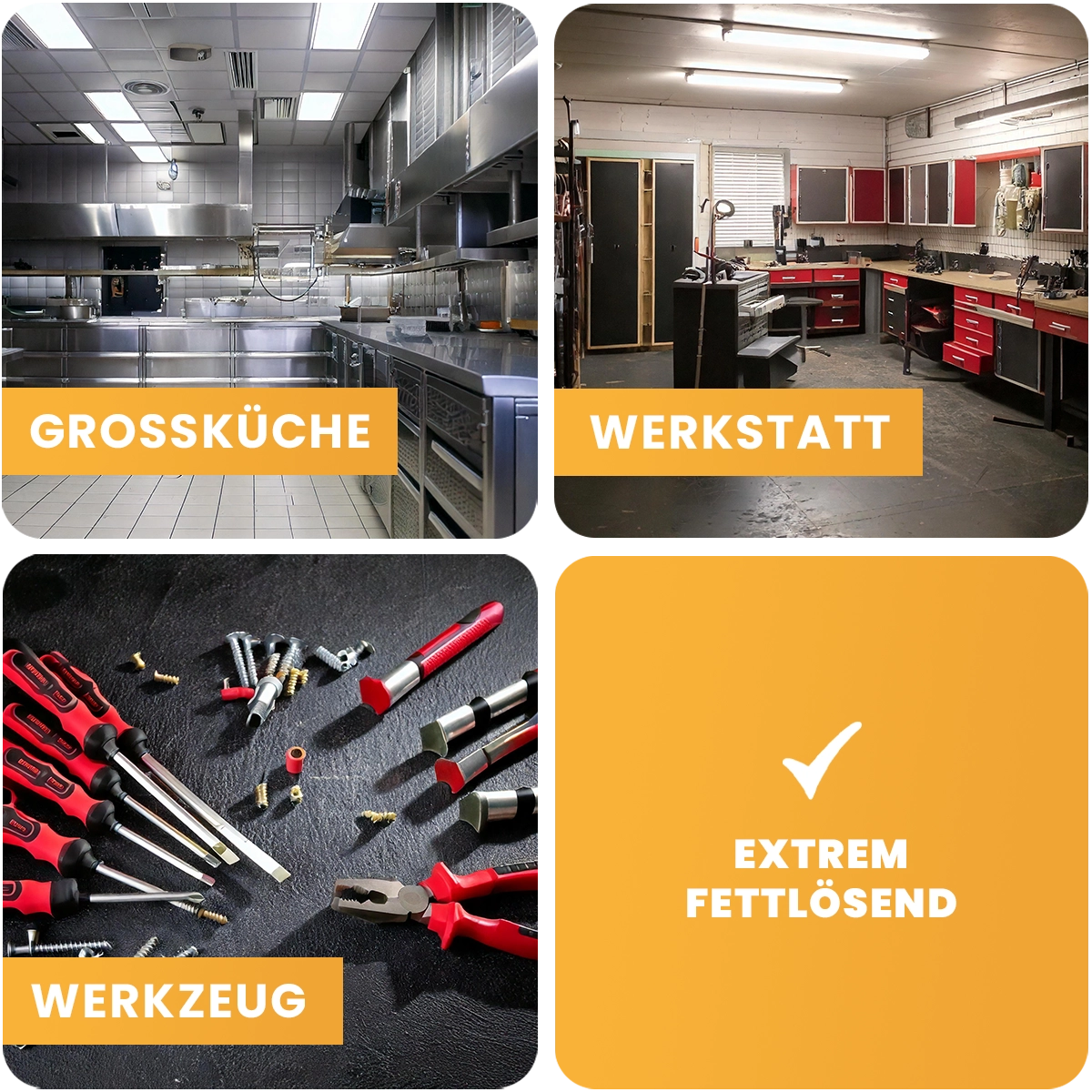 Kraft 3G - Intensivreiniger | 1L | Industriereiniger für Industriebetriebe, Werkstattböden, Großküchen und Gastronomien