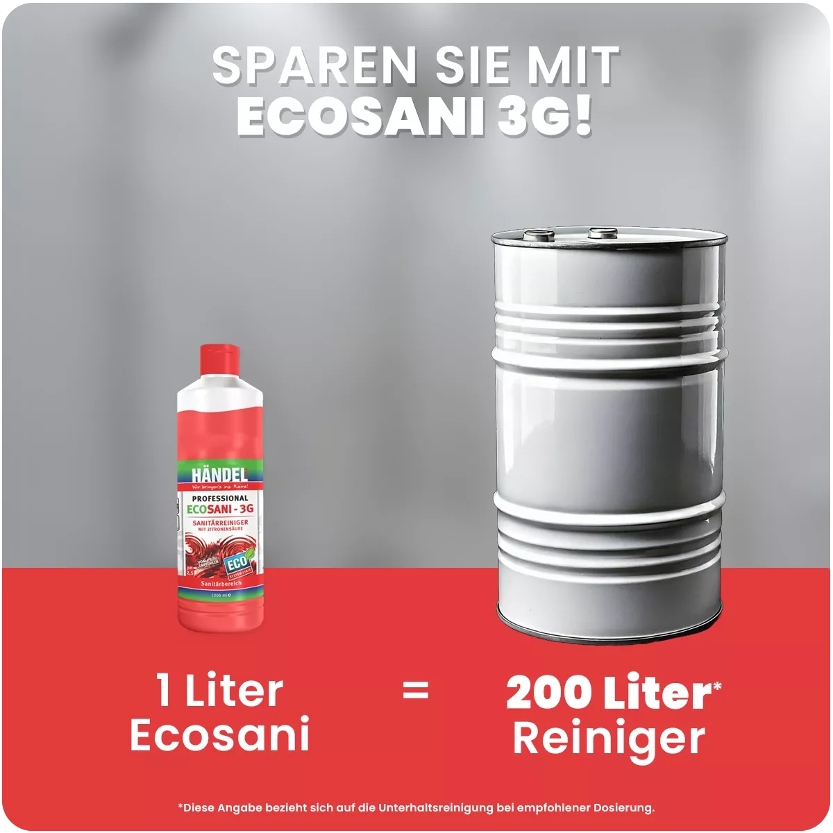 EcoSani 3G -  Sanitärreiniger | 1L | Entfernt Kalk, Urinstein, Rost, Seifenrückstände & fettigen Schmutz