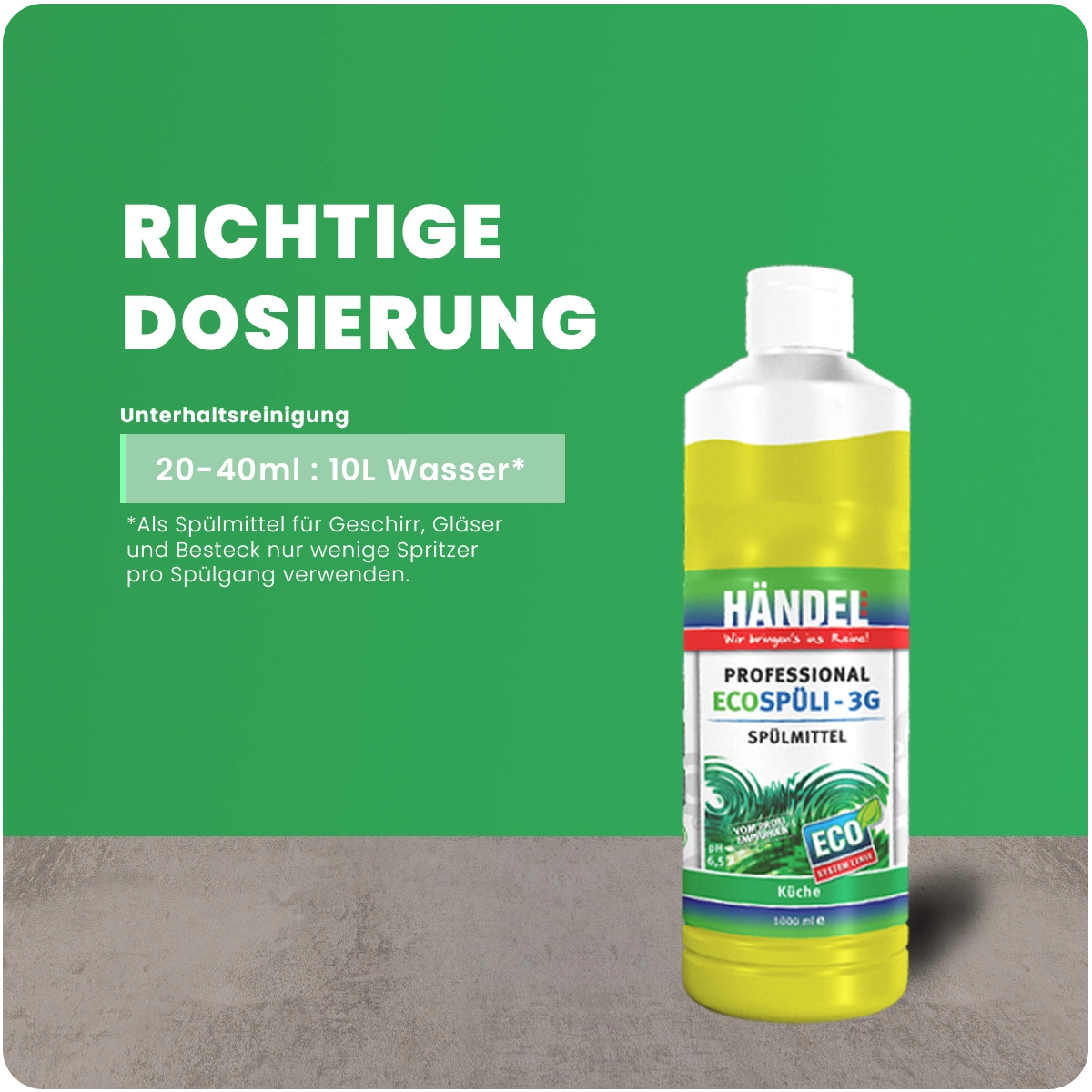 EcoSpüli 3G -Spülmittel | 1L | Mit höchster Fettlösekraft | Geschirrspülmittel flüssig und umweltfreundlich