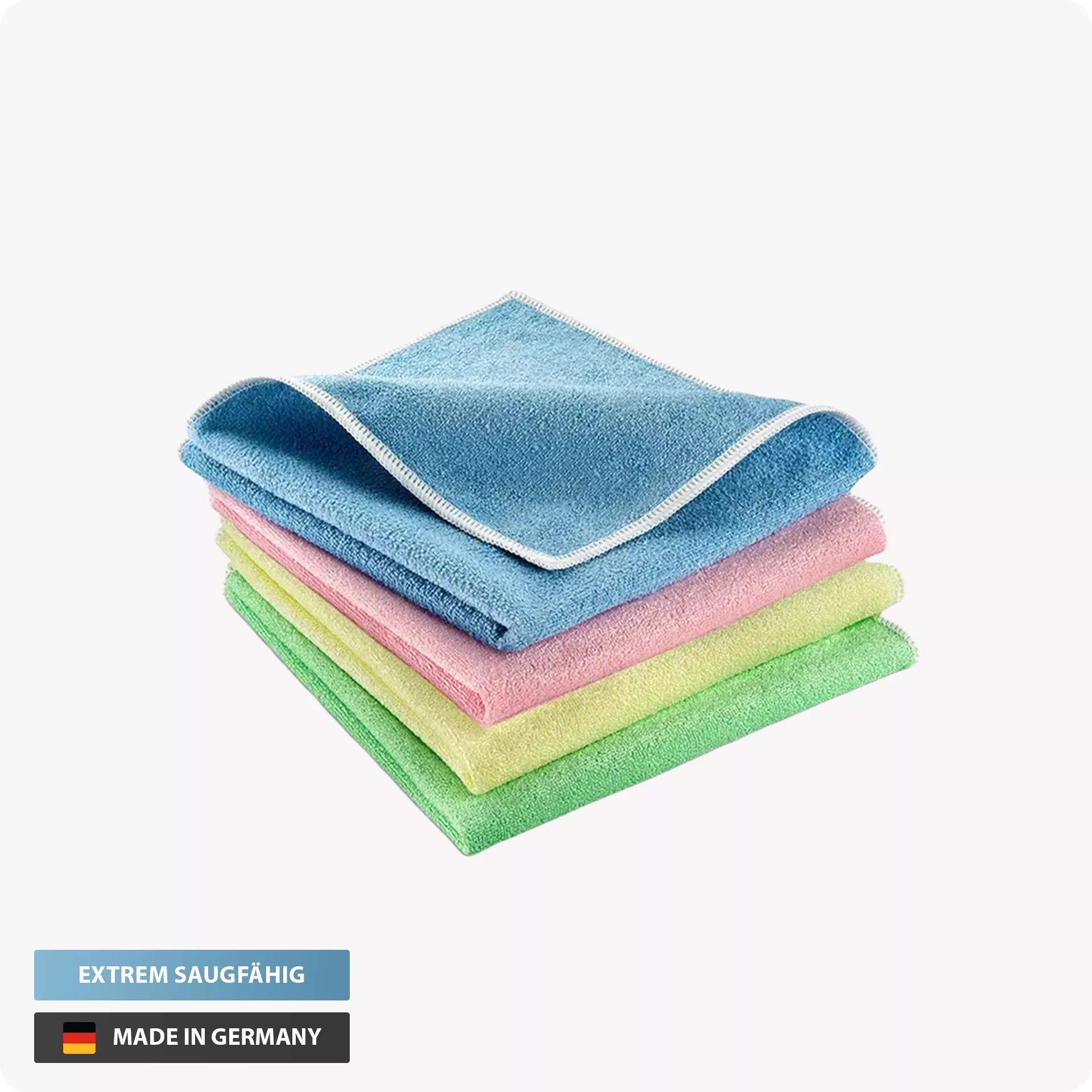 EcoMicrofasertuch | Gelb | Streifenfreie Reinigung | 100% umweltfreundlich und fusselfrei | zur trockenen und feuchten Anwendung