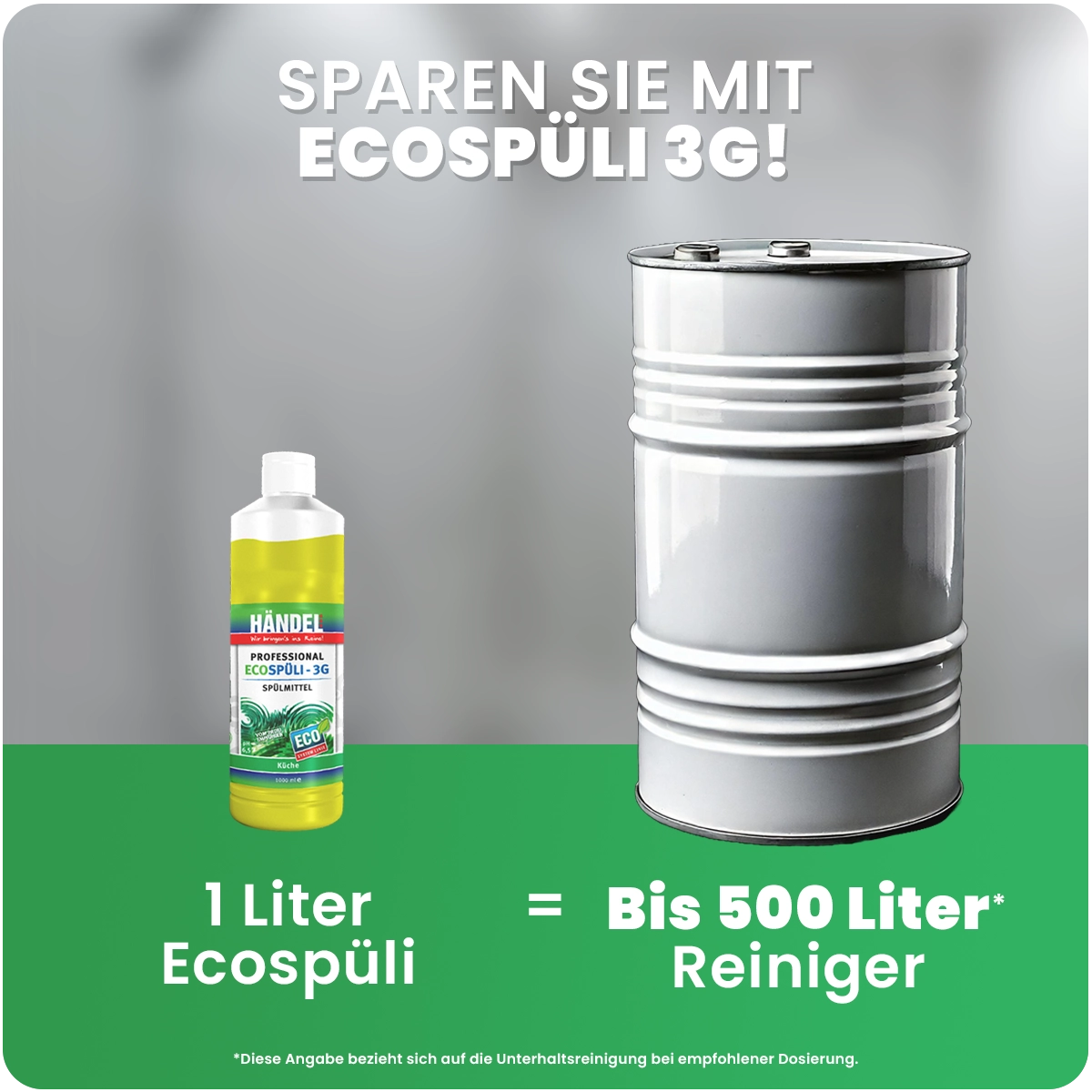 EcoSpüli 3G -Spülmittel | 1L | Mit höchster Fettlösekraft | Geschirrspülmittel flüssig und umweltfreundlich