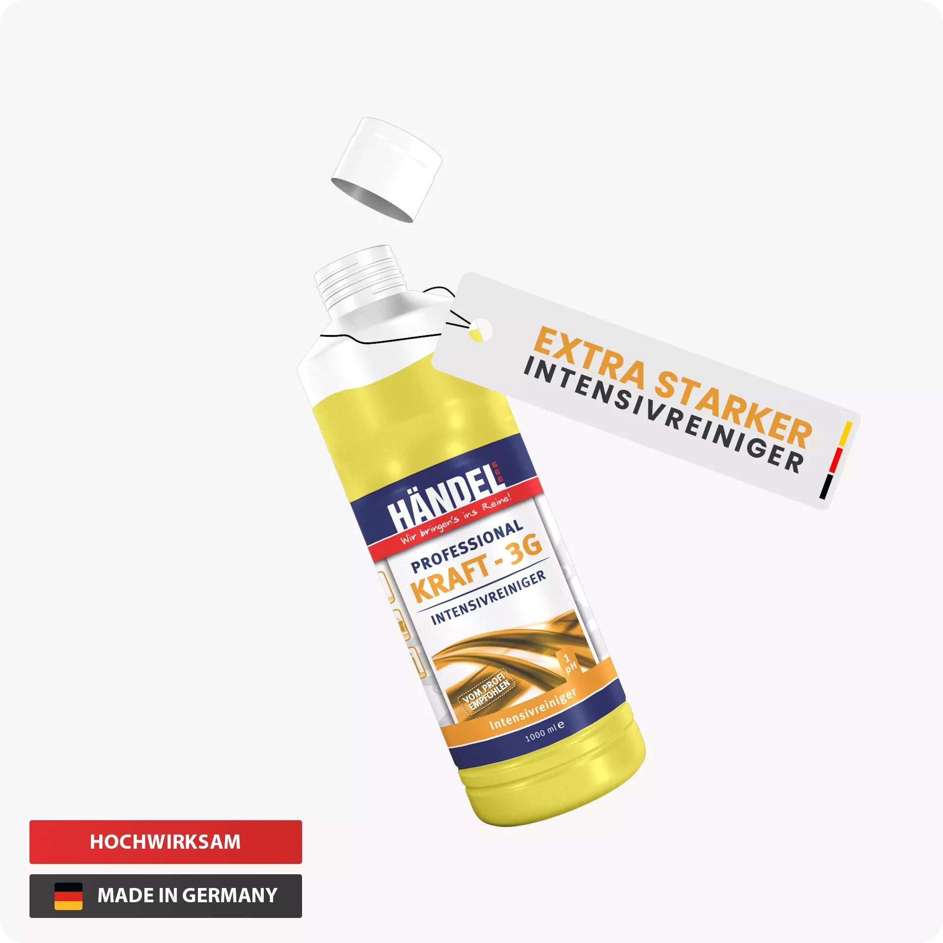 Kraft 3G - Intensivreiniger | 1L | Industriereiniger für Industriebetriebe, Werkstattböden, Großküchen und Gastronomien