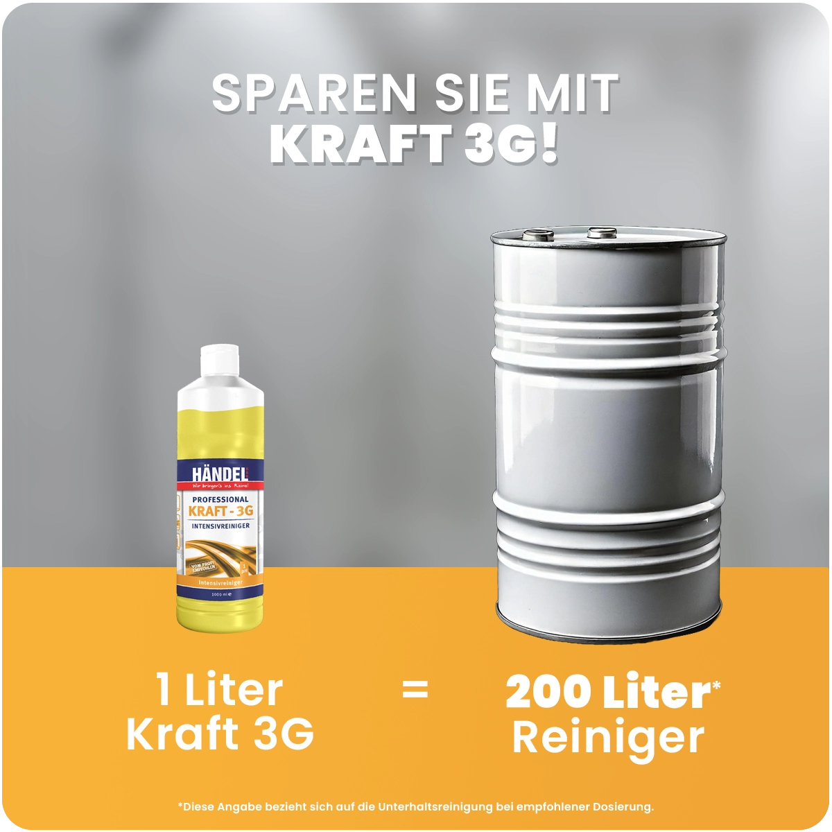 Kraft 3G - Intensivreiniger | 1L | Industriereiniger für Industriebetriebe, Werkstattböden, Großküchen und Gastronomien