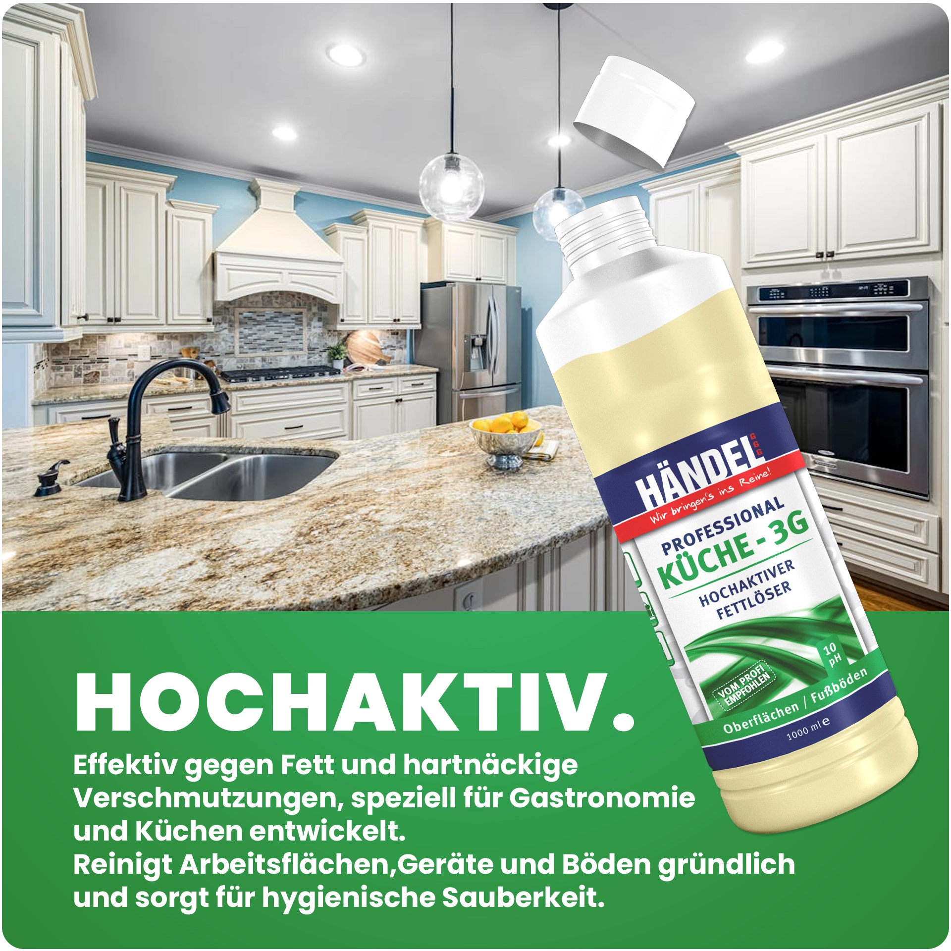 Küche 3G - Hochaktiver Fettlöser | 1L | Für Gastronomie und Küchen