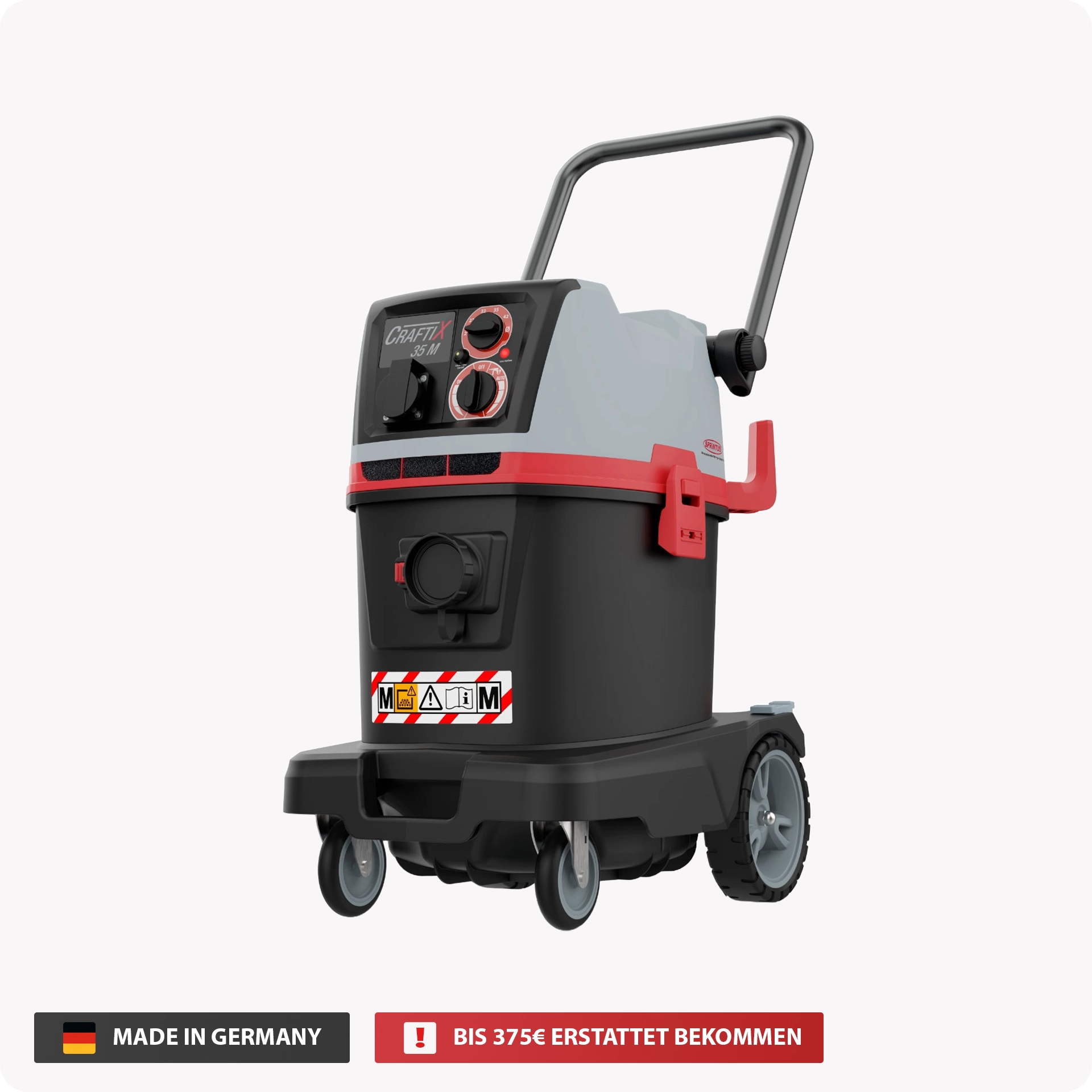 CRAFTIX 35 M Sicherheitssauger - Industriesauger | 1200 Watt | Staubklasse M