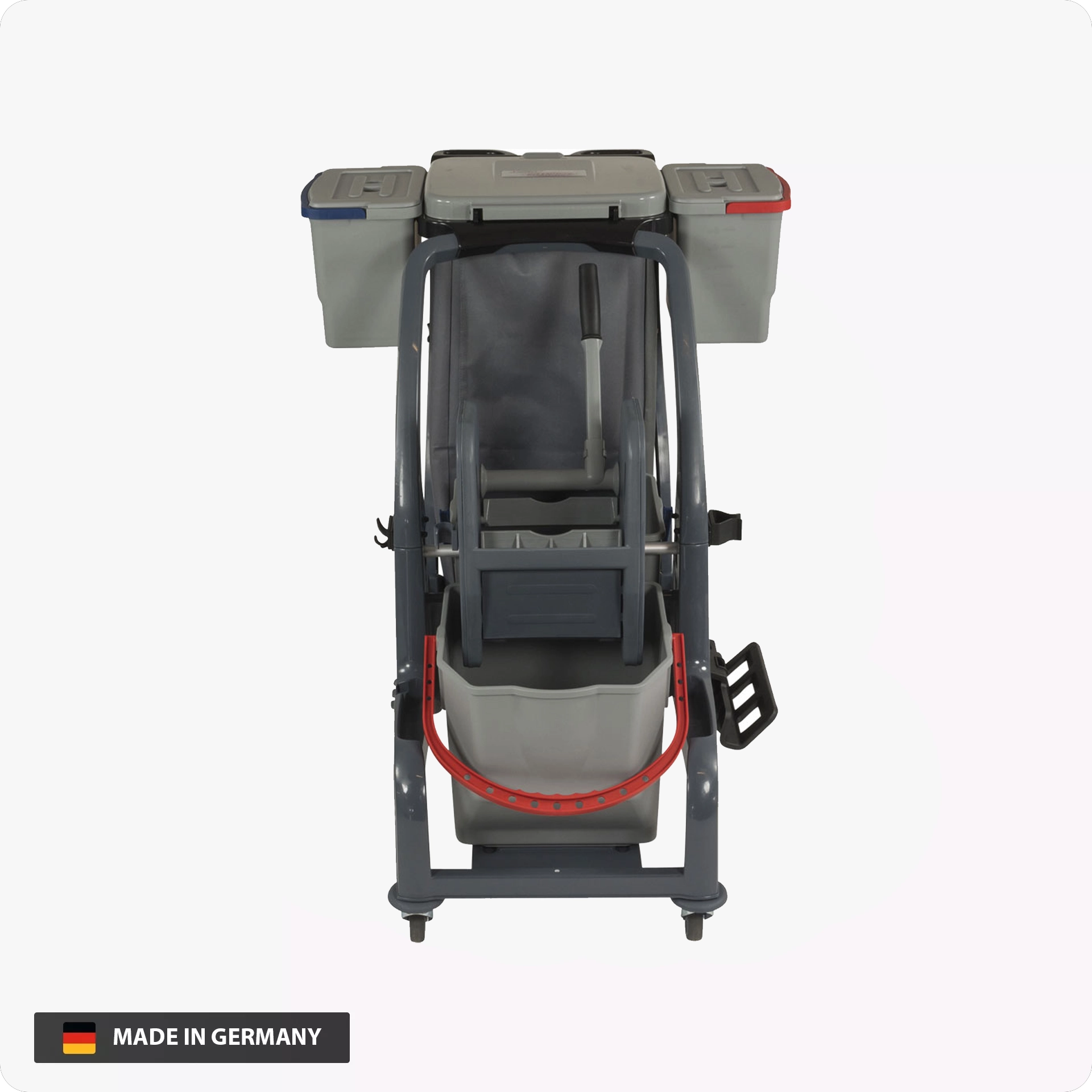Sprintus CombiX XL Reinigungswagen | 25 L & 18 L Eimer | Mopp-Ablage | 70 L Müllsack-Halterung | inkl. Zubehör-Eimer