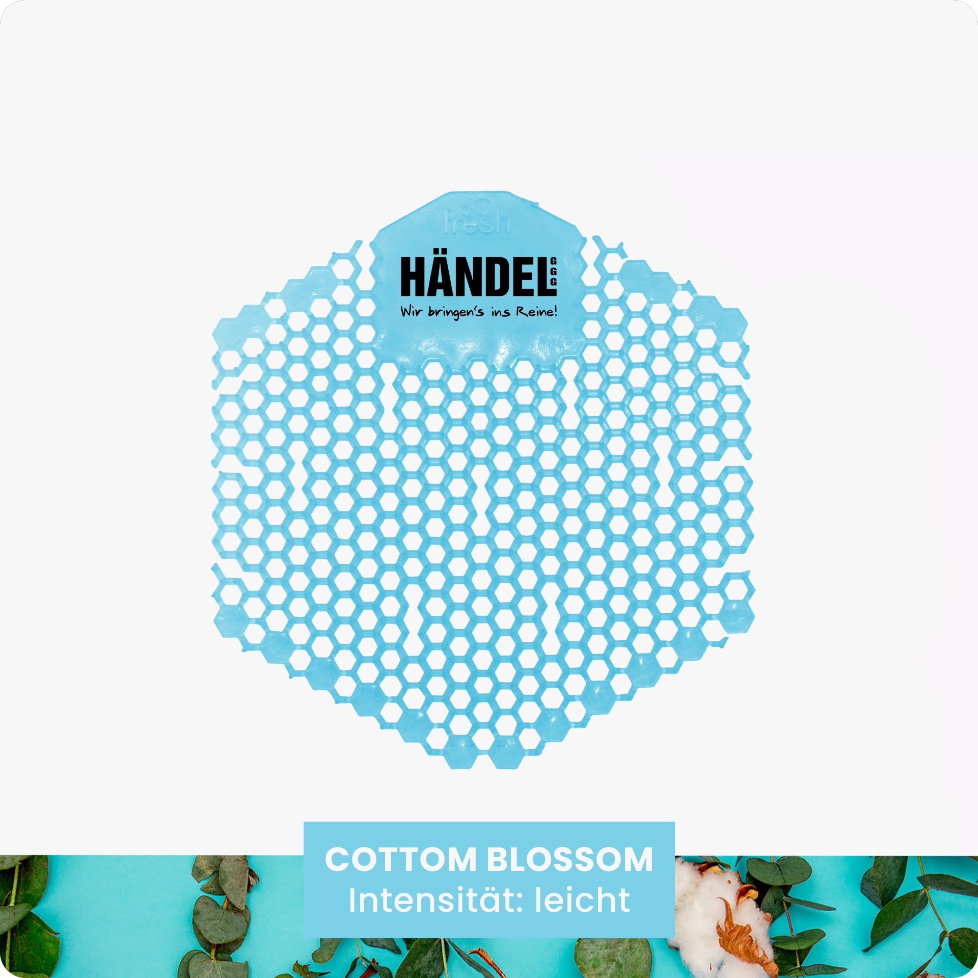 Wave 3G Urinalsieb | Cottom Blossom | Geruchsneutralisierung | 30 Tage Frische & Spritzschutz für Urinale | passend für alle Urinale