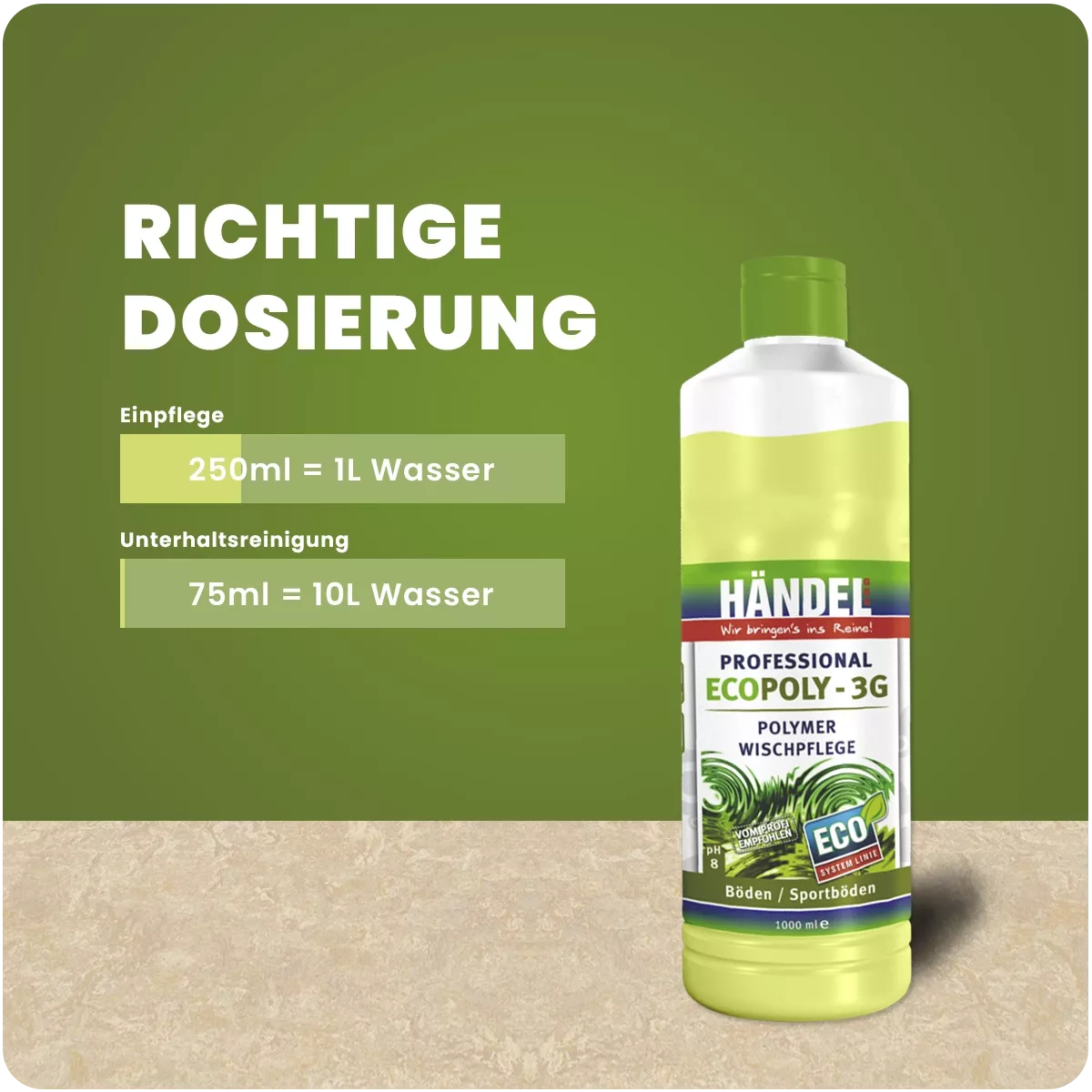 EcoPoly 3G - Polymer Wischpflege | 1L | Ausgezeichnete Reinigungs- und Pflegewirkung