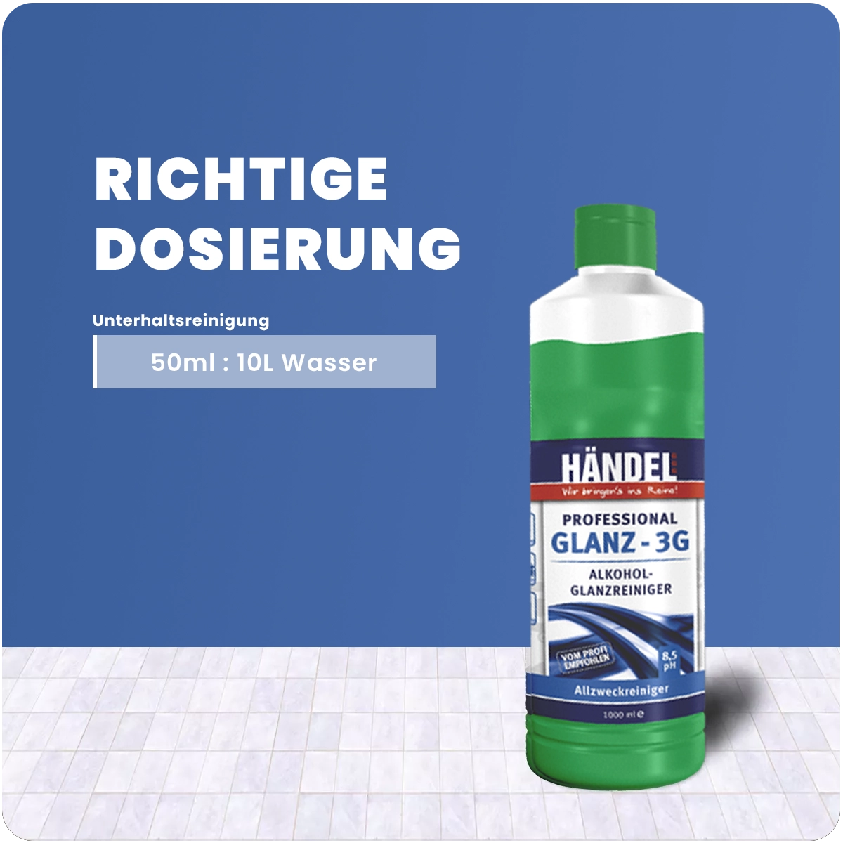 Glanz 3G - Alkohol Glanzreiniger | 1L |  für  hochglänzenden Fliesen und Marmor